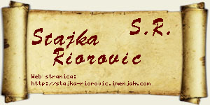 Stajka Riorović vizit kartica